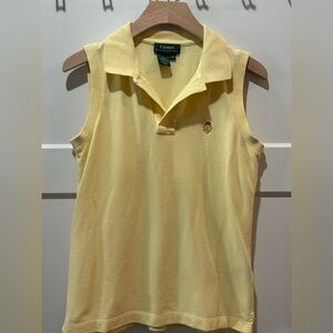 Ralph Lauren Sleeveless Polo Tank Top in Pale Yellow